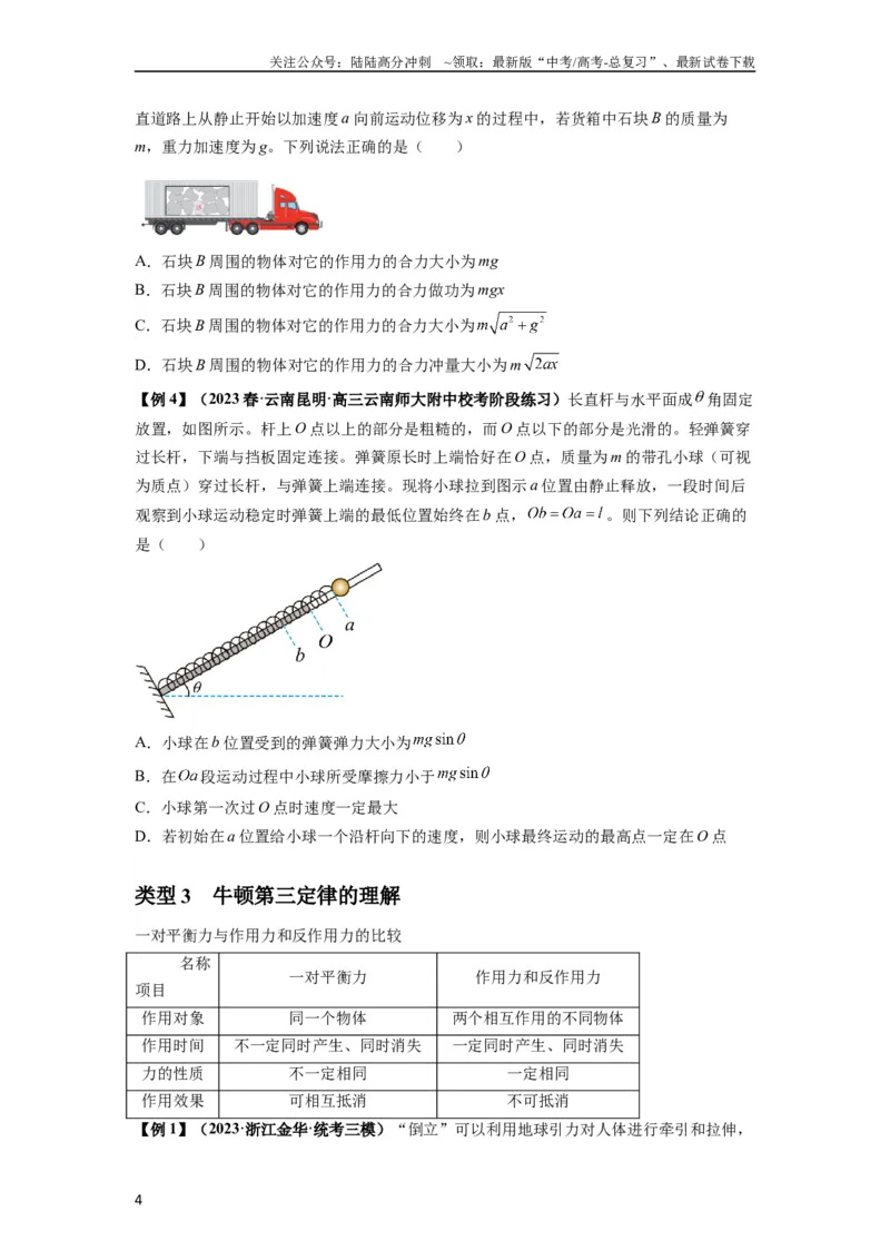 《专题05牛顿运动定律的基本应用（原卷版）_04-物理-高考总复习_一轮复习_2024年_2024年高考物理一轮复习热点题型归类训练重点提升_2024版》第4页预览