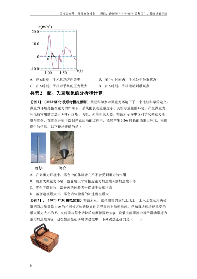 《专题05牛顿运动定律的基本应用（原卷版）_04-物理-高考总复习_一轮复习_2024年_2024年高考物理一轮复习热点题型归类训练重点提升_2024版》第9页预览