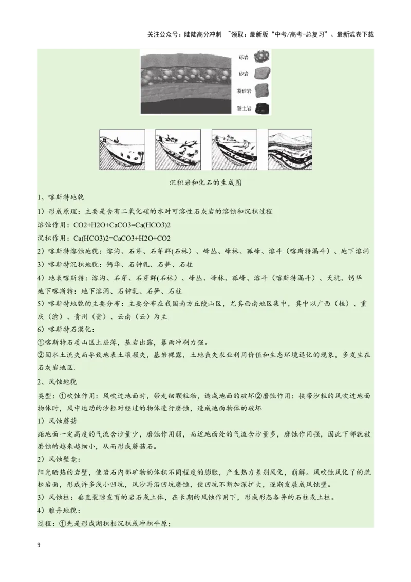 《专题05地质地貌易错突破（4大易错）-备战2024年高考地理考试易错题（全国通用）（原卷版）_07-地理-高考总复习_专项复习_2024年_2024年新高考地理考试易错题归纳练习易错易混真题_资料》第9页预览