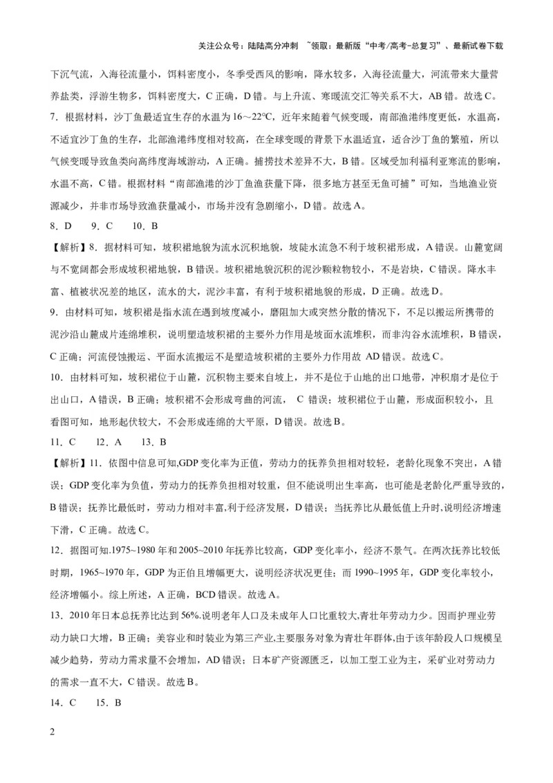 《2023年高考押题预测卷03（山东卷）-地理（全解全析）_07-地理-高考总复习_专项复习_2024年_2023年地理高考押题预测卷01》第2页预览