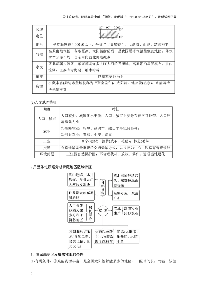 《2024年高考地理一轮复习（新人教版）第5部分　第2章　第2讲　课时89　青藏地区_07-地理-高考总复习_一轮复习_2024年_2024高考地理大一轮复习课件讲义新人教版知识总结_教师版》第2页预览