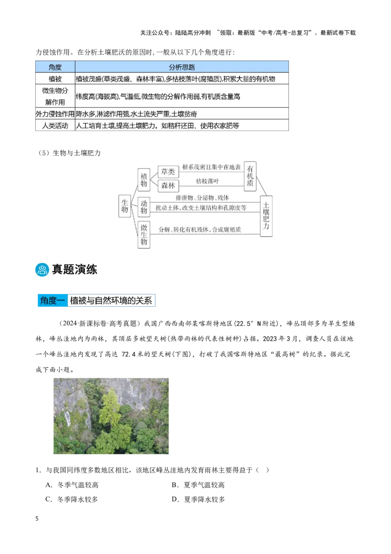 《专题06地理环境的整体性和差异性（学生版）_07-地理-高考总复习_专项复习_2025年_2025年高考地理重难点讲义专练（黑吉辽专用）》第5页预览