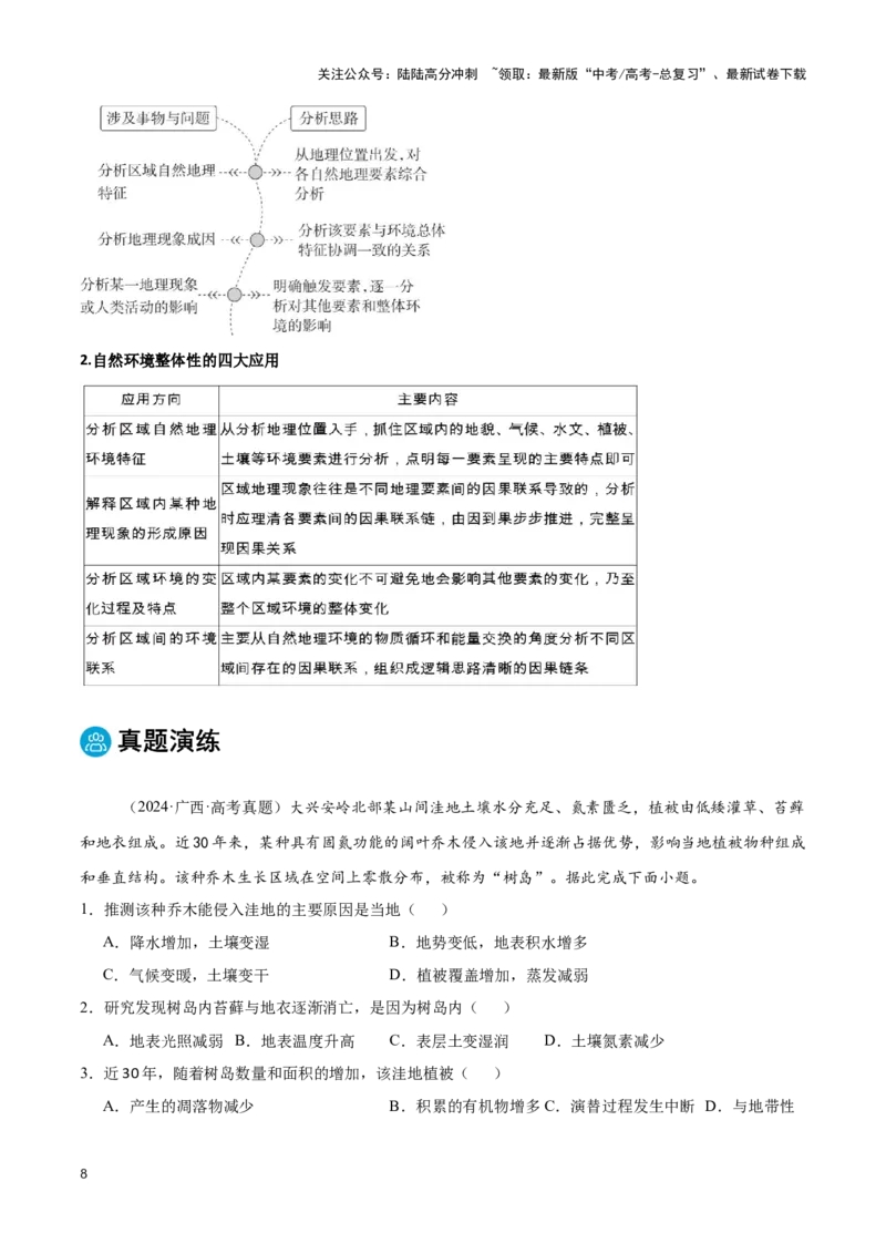 《专题06地理环境的整体性和差异性（学生版）_07-地理-高考总复习_专项复习_2025年_2025年高考地理重难点讲义专练（黑吉辽专用）》第8页预览