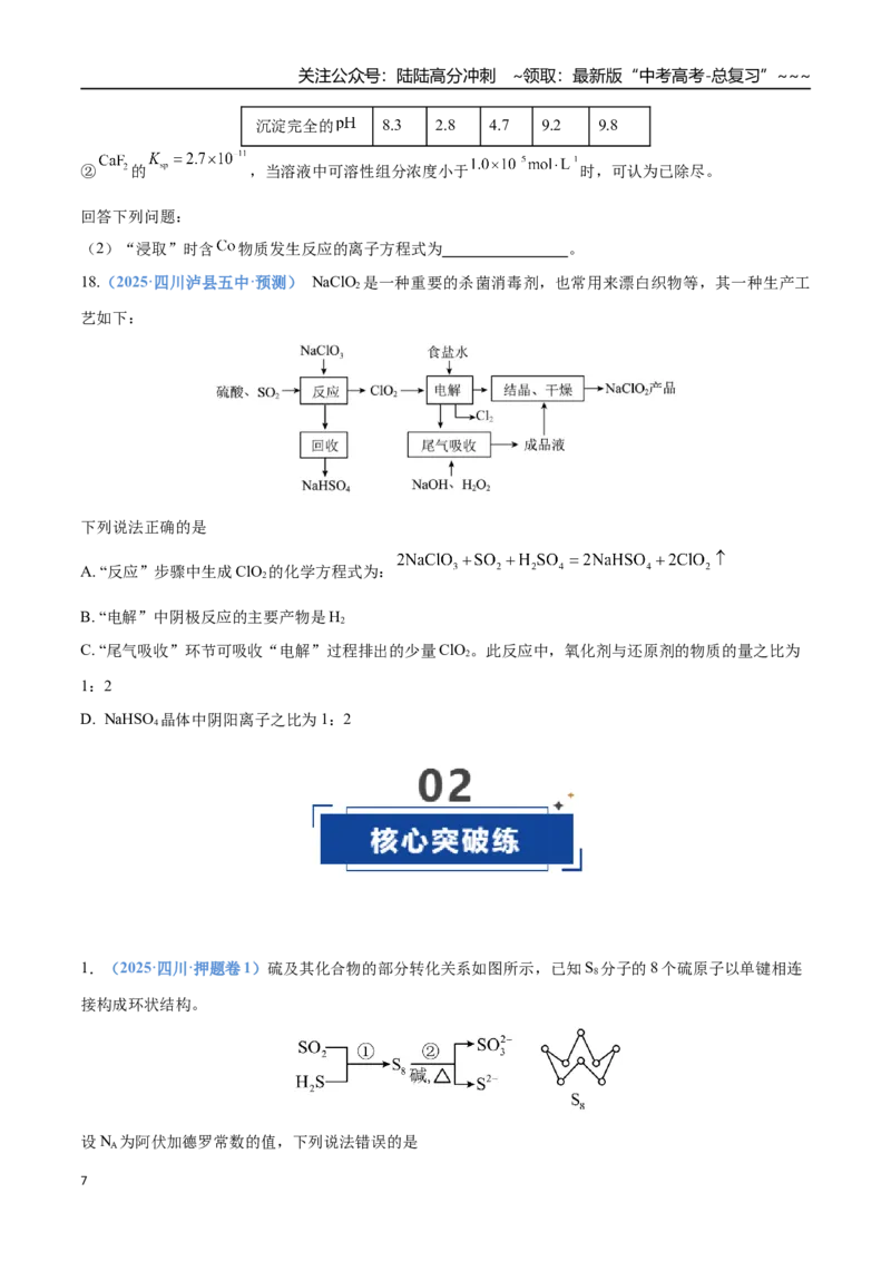 《第05讲氧化还原反应方程式的配平与计算（专项训练）（四川专用）（学生版）_05-化学-高考总复习_一轮复习_2026年-化学高考一轮复习_2026年高考化学一轮课件+讲义+练习（四川专用）-G335》第7页预览