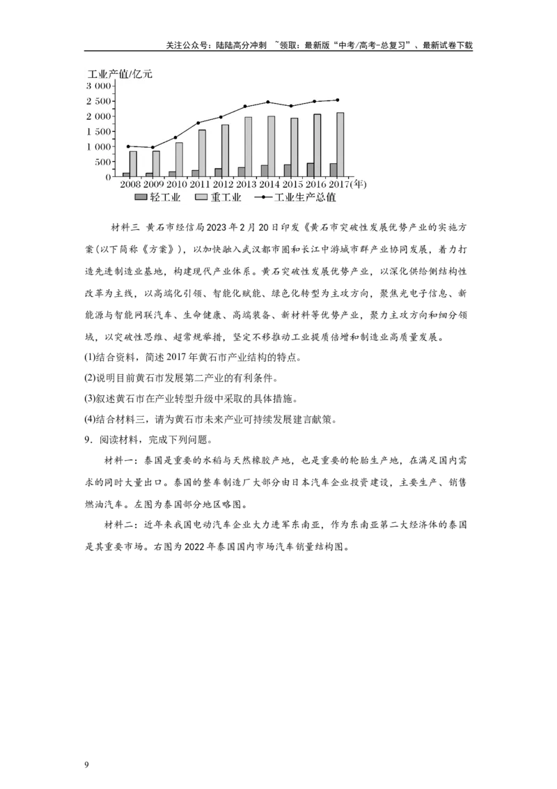 《2024年1月浙江省高考地理真题28题变式题_07-地理-高考总复习_专项复习_2024年_2024年地理真题变式题》第9页预览