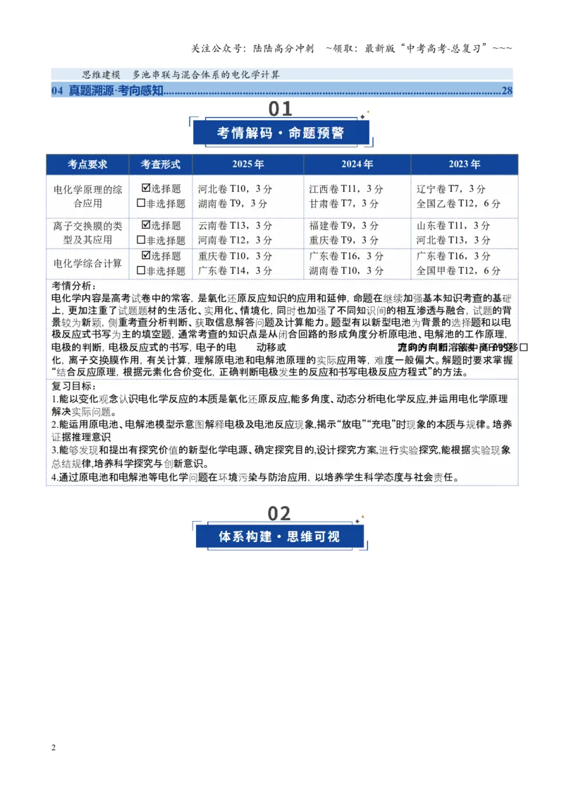 《第04讲电化学原理的综合应用（复习讲义）（全国通用）（学生版）_05-化学-高考总复习_一轮复习_2026年-化学高考一轮复习_2026年高考化学一轮复习讲义+练习+课件（新教材新高考）-G55》第2页预览