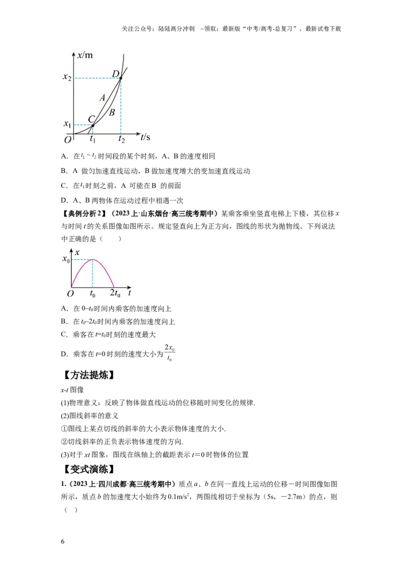 《专题02匀变速直线运动的规律及图像（原卷版）_04-物理-高考总复习_二轮复习_2024年_2024高考物理二轮复习热点题型归纳与变式演练解题_资料》第6页预览