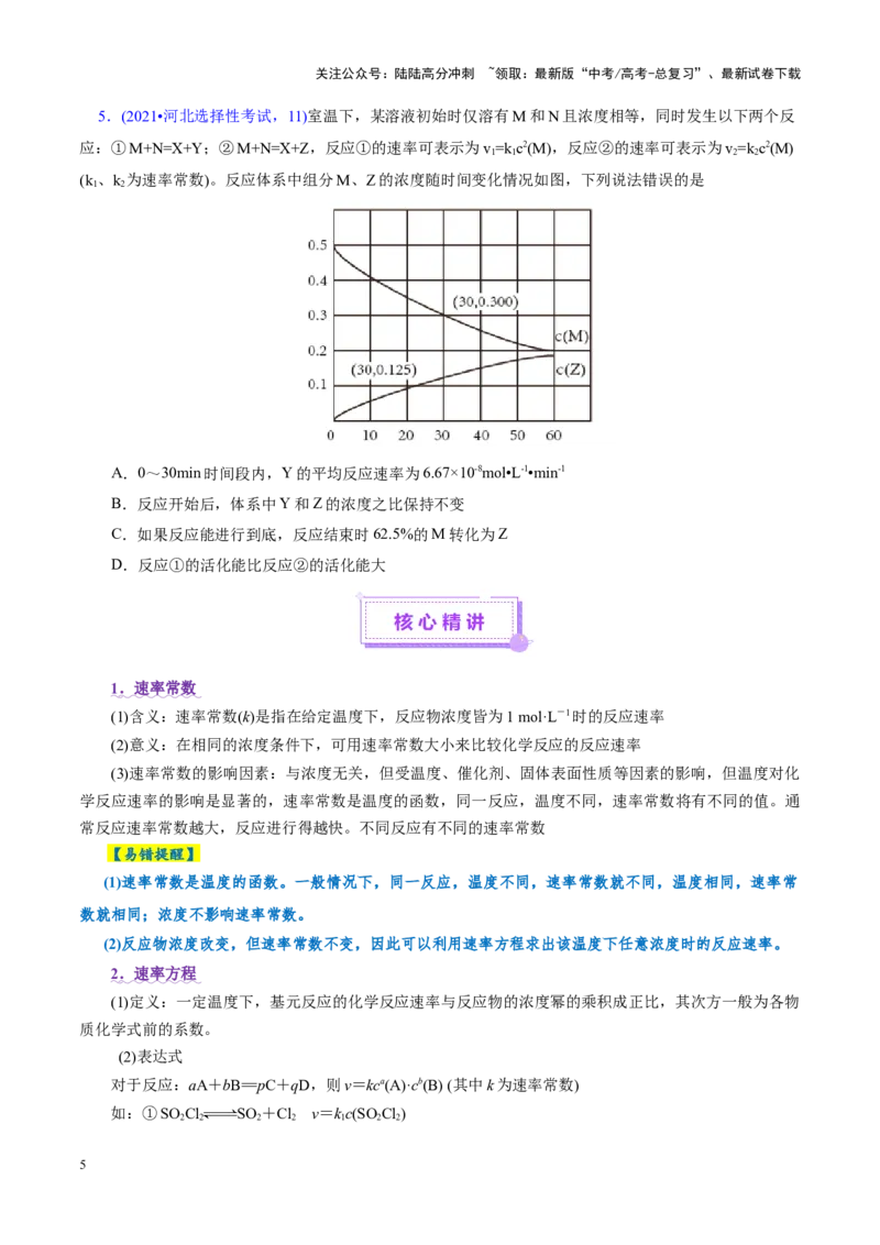 《热点专项平衡常数(或速率常数)的计算及应用（学生版）_05-化学-高考总复习_二轮复习_2025年_2025年高考化学二轮复习课件+讲义+练习（新高考通用）》第5页预览