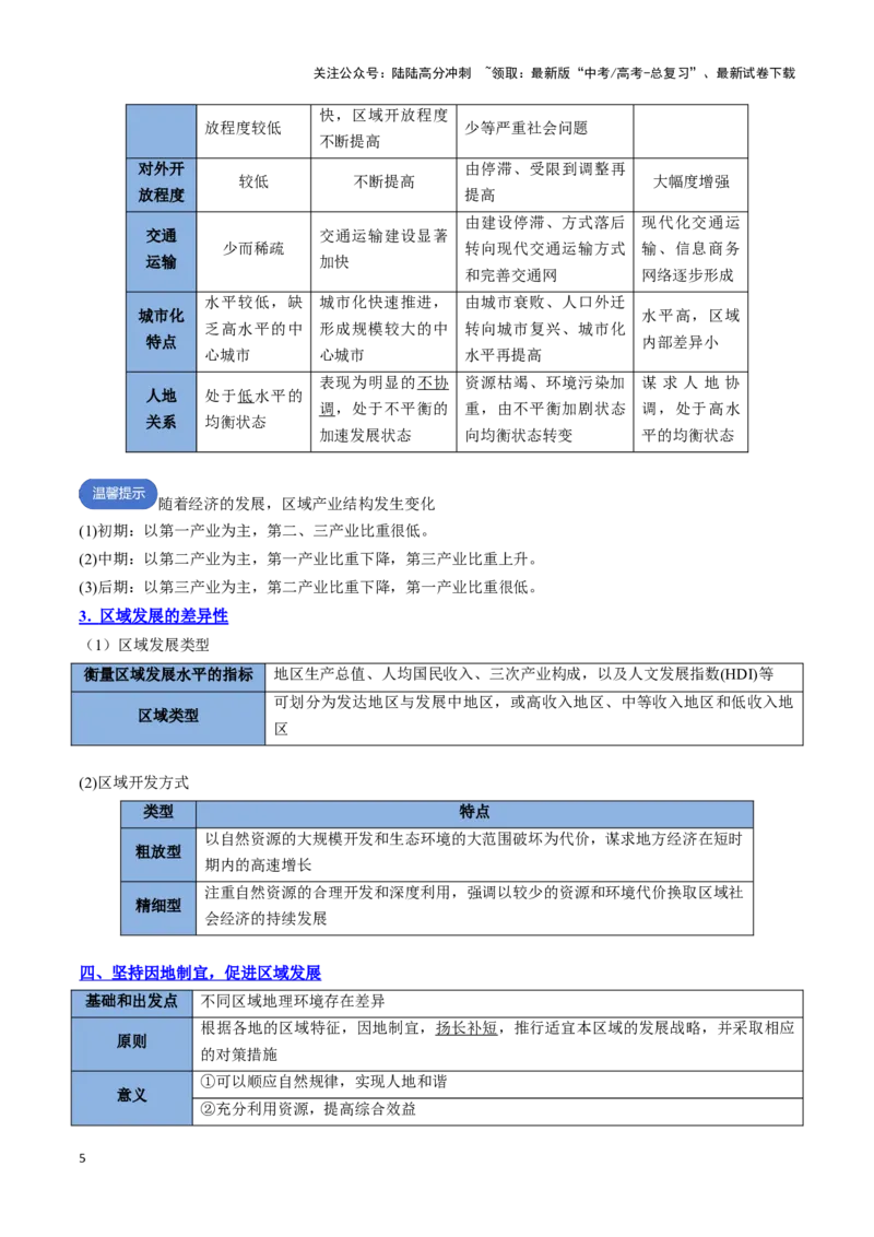 《专题18认识区域（思维导图+3大知识点+3个能力拓展）_07-地理-高考总复习_一轮复习_2025年_2025年高考地理一轮复习知识清单（全国通用）》第5页预览