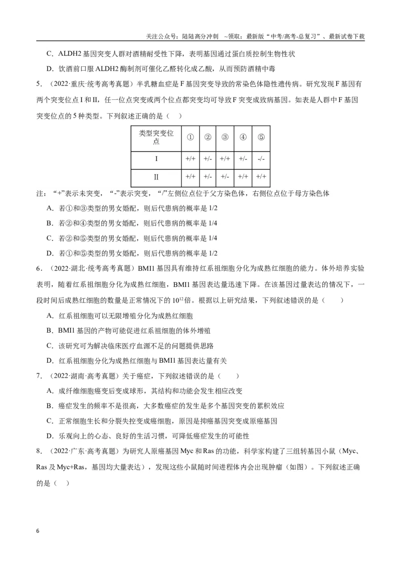 《专题09生物变异与进化（学生版）_06-生物-高考总复习_专项复习_2024年_2024年高考生物总复习核心题型解读与全攻略新教材_资料》第6页预览