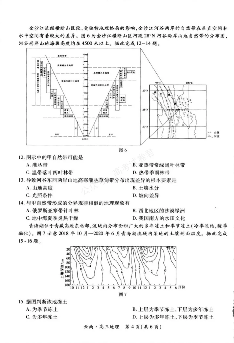 《云南民族大学附属高级中学2026届高三上学期联考（一）地理试卷（含解析）_副本_小初高学习资料合集（每天更新）_09地理_云南省上进联考云南民大附中高三上学期联考（一）》第4页预览