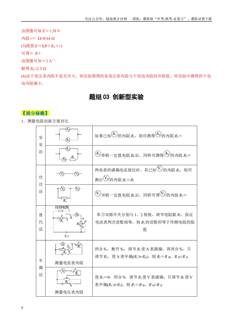 《专题10电学实验(解析版)_04-物理-高考总复习_二轮复习_2025年_2025年高考物理二轮热点题型归纳与变式演练（新高考通用）》第9页预览