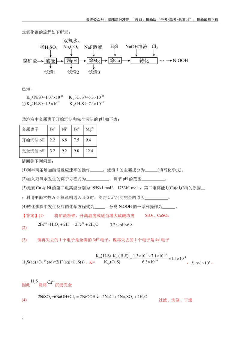 《第32讲无机化工流程题的解题策略（讲义）-（解析版）_05-化学-高考总复习_一轮复习_2024年_2024年高考化学大一轮复习卓越讲义_资料》第7页预览