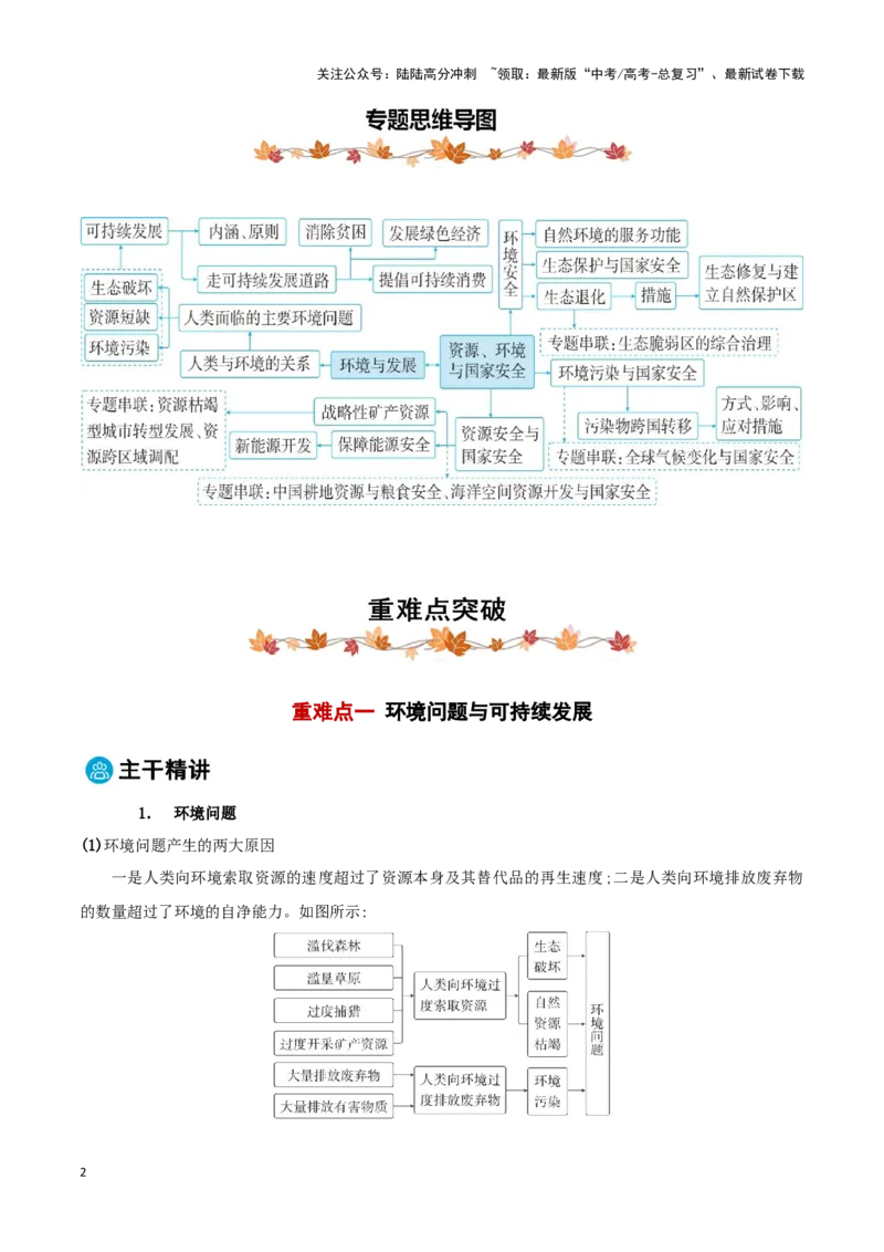 《专题11资源、环境与国家安全（教师版）_07-地理-高考总复习_专项复习_2025年_2025年高考地理重难点讲义专练（黑吉辽专用）》第2页预览