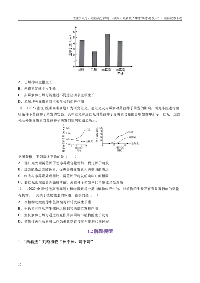 《专题11植物激素（学生版）_06-生物-高考总复习_专项复习_2024年_2024年高考生物总复习核心题型解读与全攻略新教材_资料》第10页预览