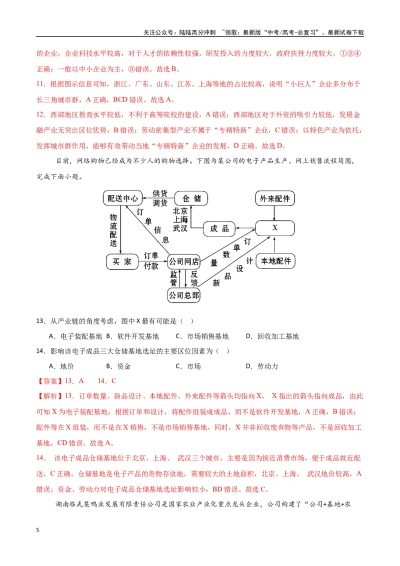 《专题16工业区位因素及其变化（高频选择题50题）-（新高考通用）（教师版）_07-地理-高考总复习_一轮复习_2025年_2025年高考地理一轮题型必刷题（新高考通用）》第5页预览