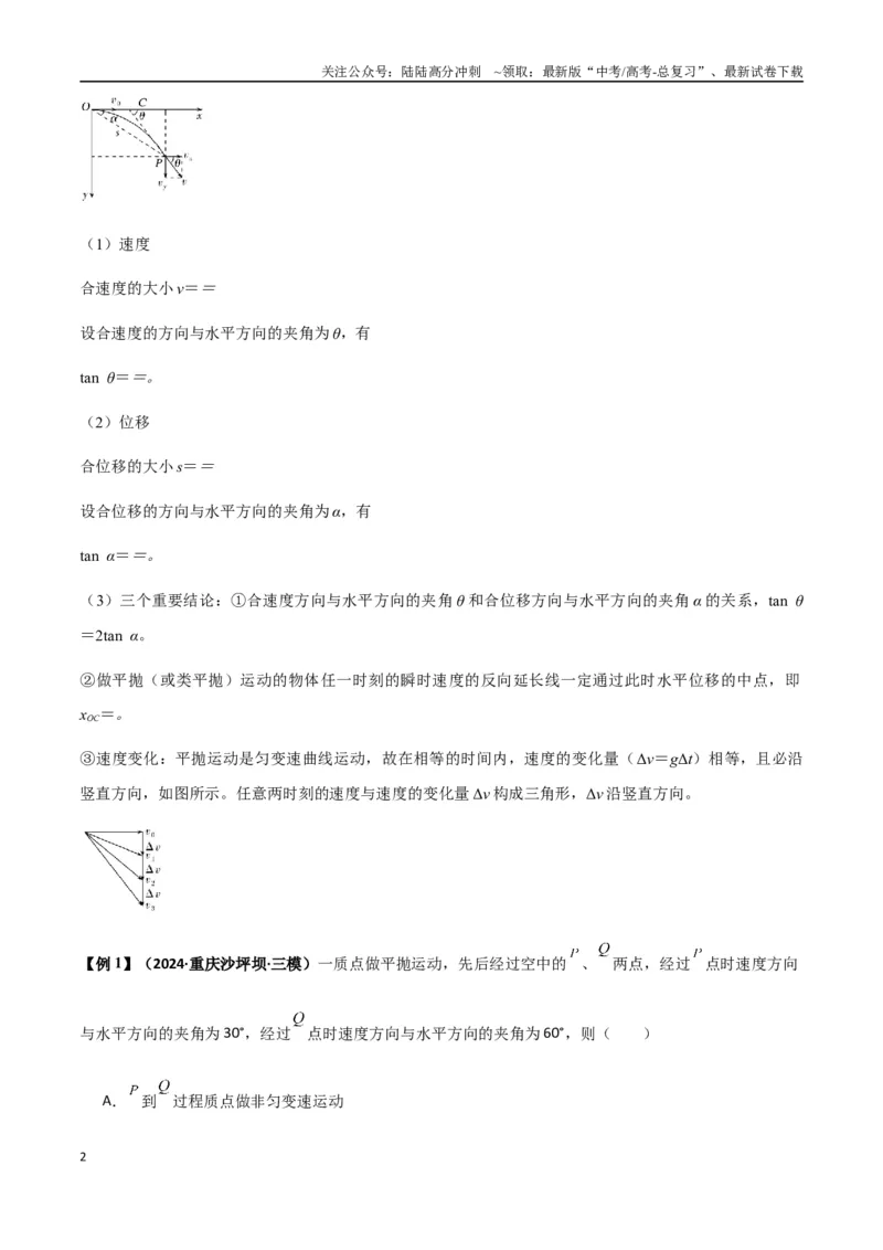 《专题08抛体运动九大问题（学生版）_04-物理-高考总复习_一轮复习_2025年_2025年高考物理一轮复习热点题型归类》第2页预览