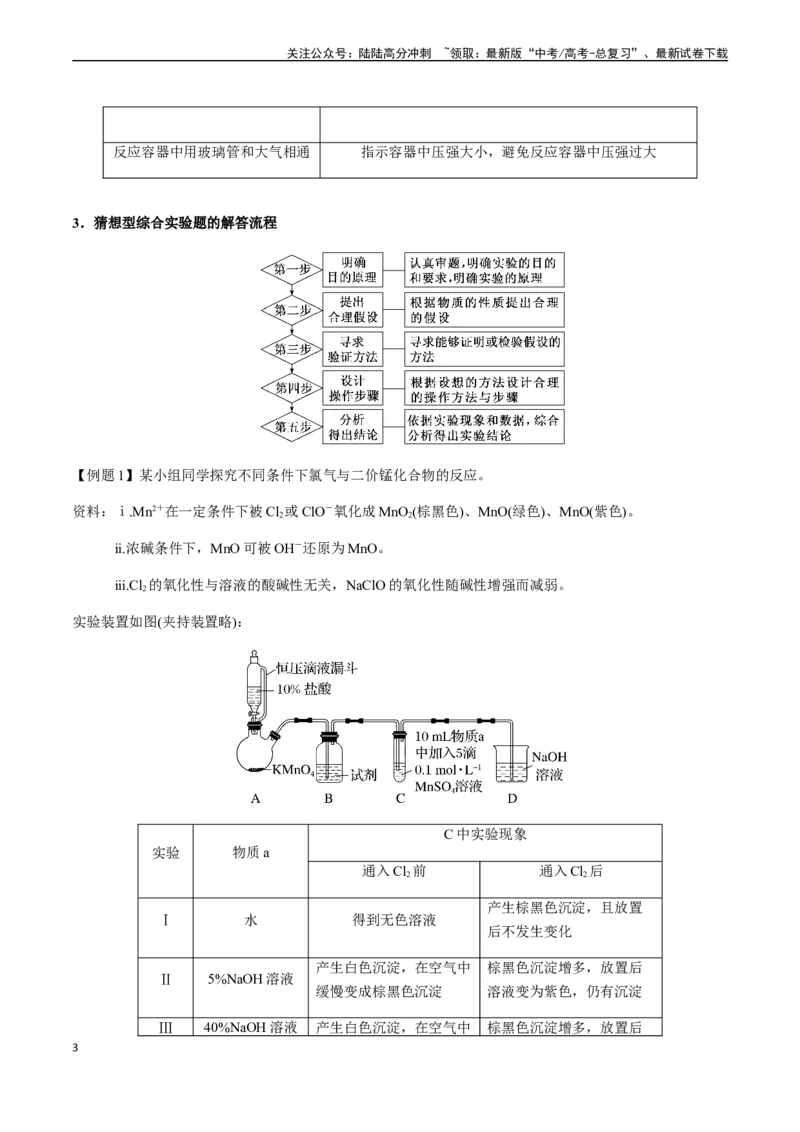 《第50讲探究型综合实验（原卷版）_05-化学-高考总复习_一轮复习_2024年_2024年高考化学一轮·夯基提能复习精讲精练_资料》第3页预览