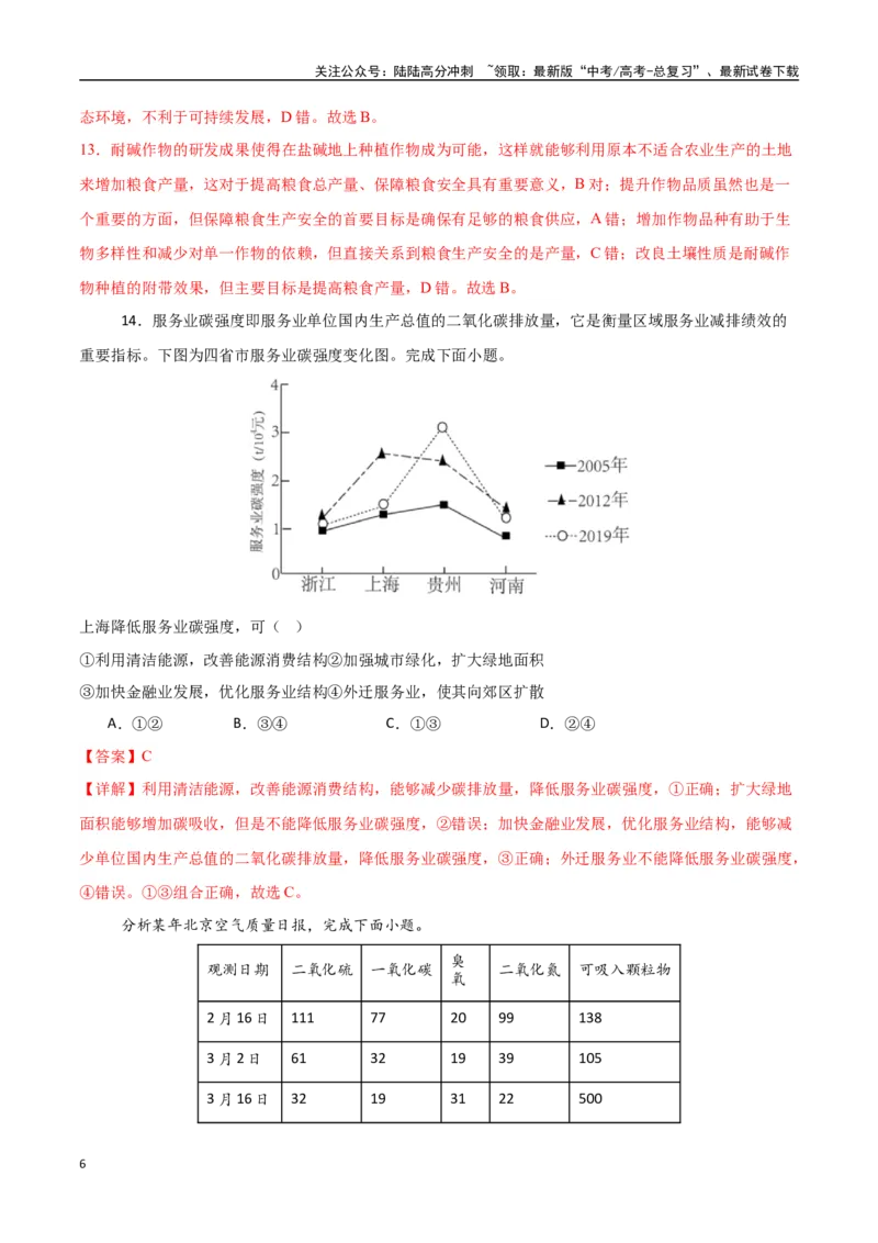 《专题23资源安全、环境安全与国家安全（高频选择题50题）-（新高考通用）（教师版）_07-地理-高考总复习_一轮复习_2025年_2025年高考地理一轮题型必刷题（新高考通用）》第6页预览