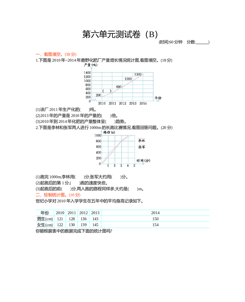 《五年级下册数学试题-第六单元测试卷（B）西师大版（2014秋）（含答案）_小学1-6年级全科全套_1-6年级全科下册_五年级_五年级下数学_数学五下西师版(1)》第1页预览