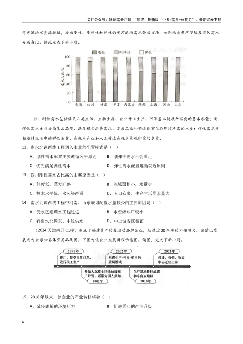 《单元突破卷17城市、产业与区域协调发展-（新高考通用）（学生版）_07-地理-高考总复习_一轮复习_2025年_2025年高考地理一轮复习考点复习卷（新高考通用）》第4页预览