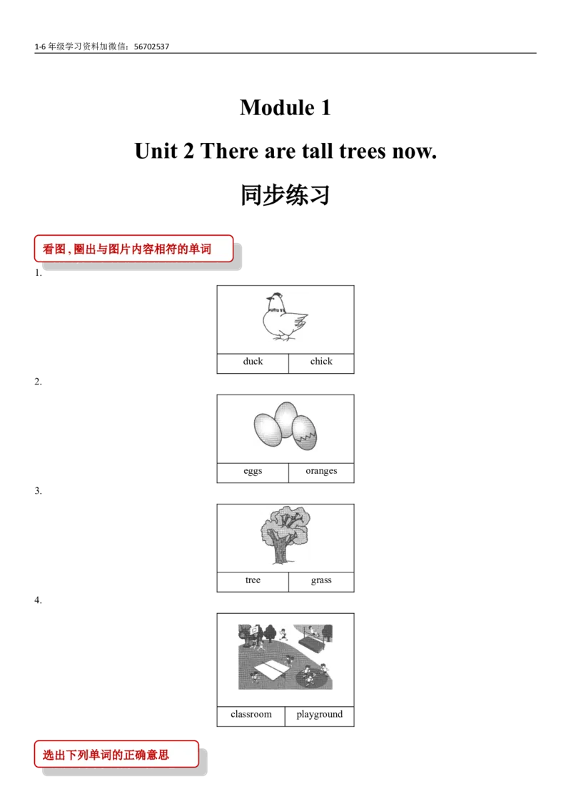 《五（上）英语（外研一起）一课一练-Module1_小学1-6年级全科全套_1-6年级全科上册_五年级_五年级上英语_A五年级英语（外研一起）_外研一起英语五上一课一练》第4页预览