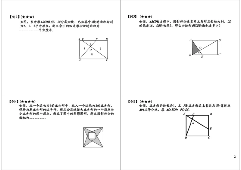 《五大模型——蝴蝶模型、燕尾模型_小学1-6年级全科全套_2024更新专题_小学奥数专题资料_7、精品课程合集_学而思小学1-6年级奥数竞赛班视频课程285讲_六年级奥数（竞赛班）26讲》第2页预览