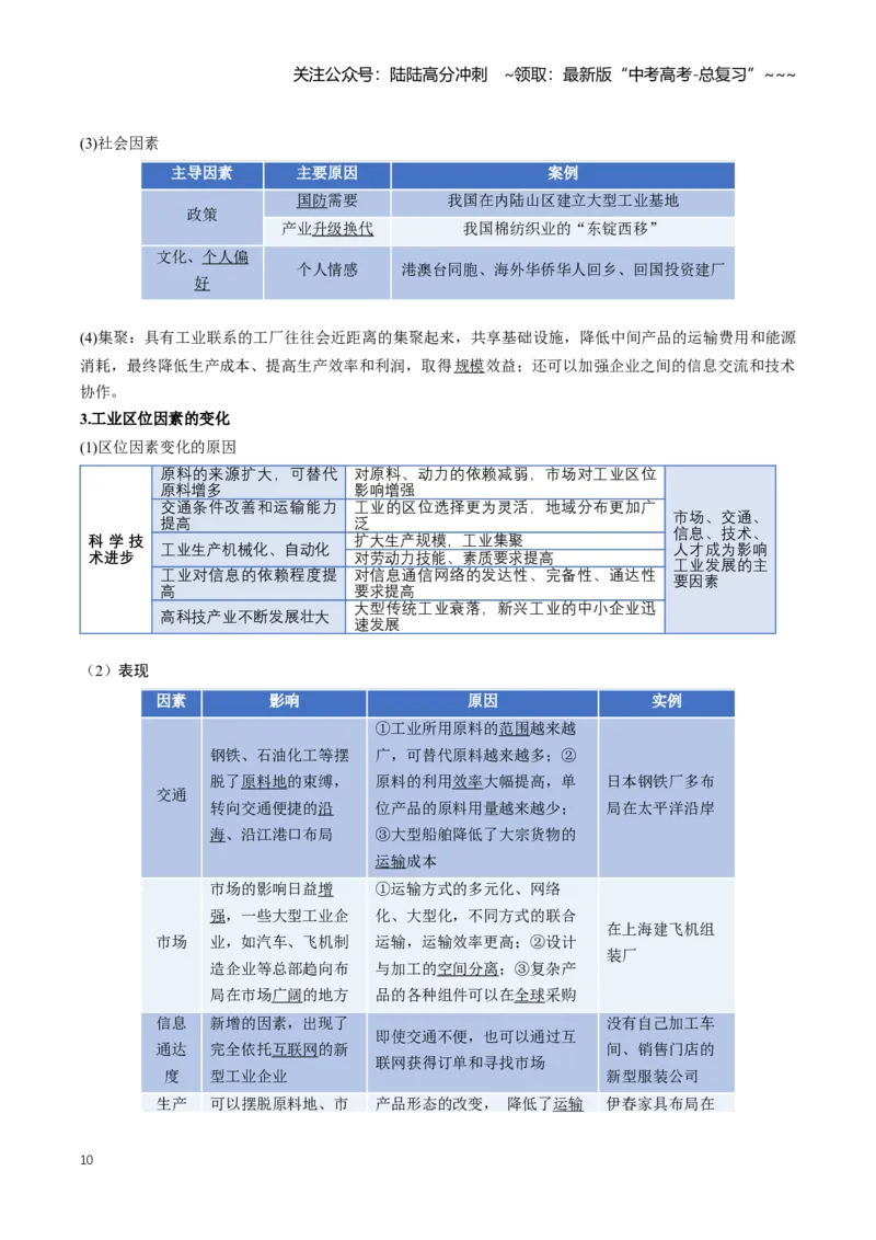 《专题10产业区位（知识清单）（全国通用）（解析版）_07-地理-高考总复习_一轮复习_2026年-地理高考一轮复习_2026年高考地理一轮复习知识清单（全国通用）-G56_2026版》第10页预览