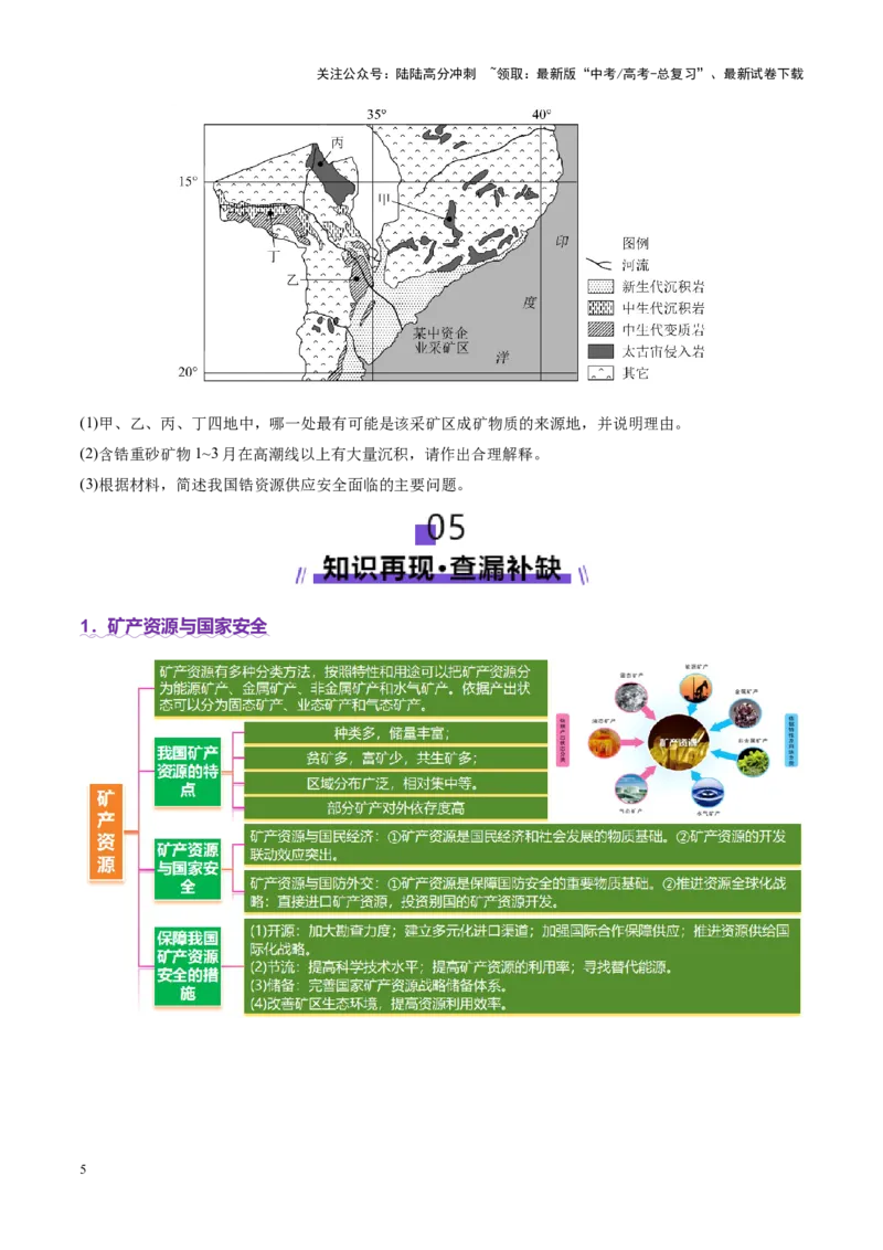 《专题11资源、环境与国家安全（讲义）（学生版）_07-地理-高考总复习_二轮复习_2025年_2025年高考地理二轮复习课件+讲义+练习（新高考通用）_专题11资源、环境与国家安全》第5页预览