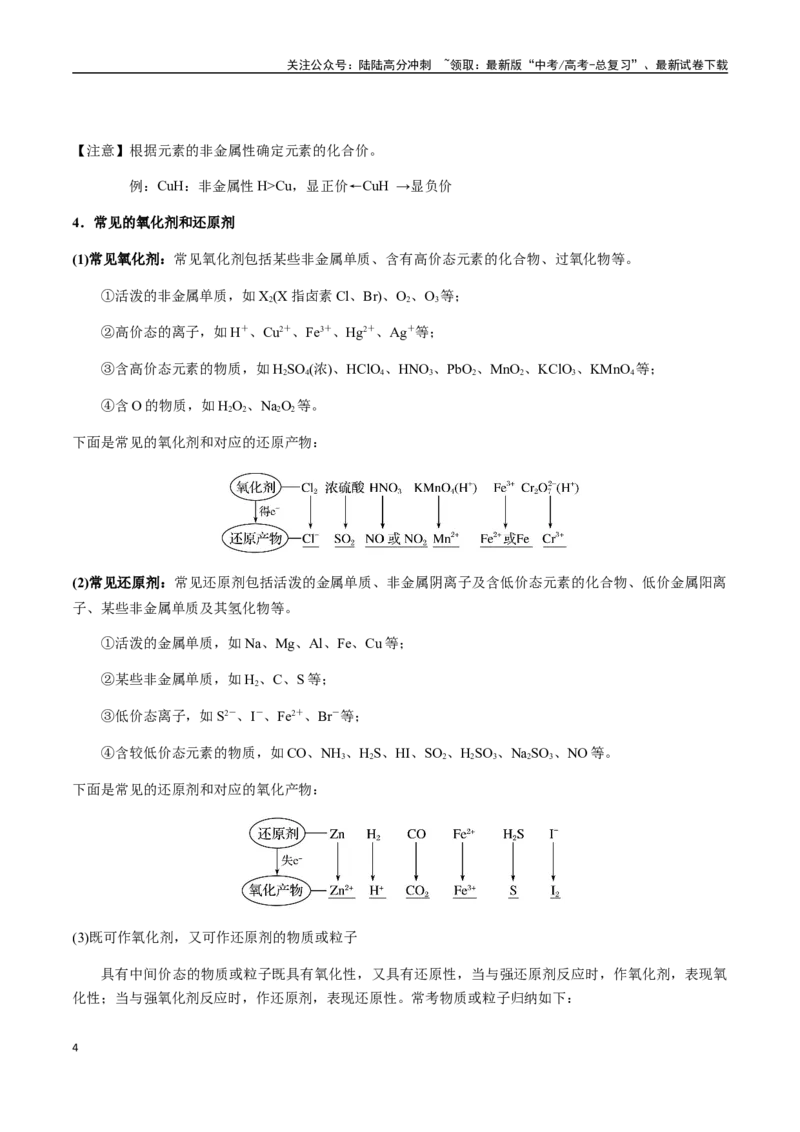 《考点11氧化还原反应的概念、规律及配平（学生版）（新教材新高考）_05-化学-高考总复习_一轮复习_2025年_2025年高考化学一轮·考点讲义练习复习讲义（新教材新高考）_资料》第4页预览