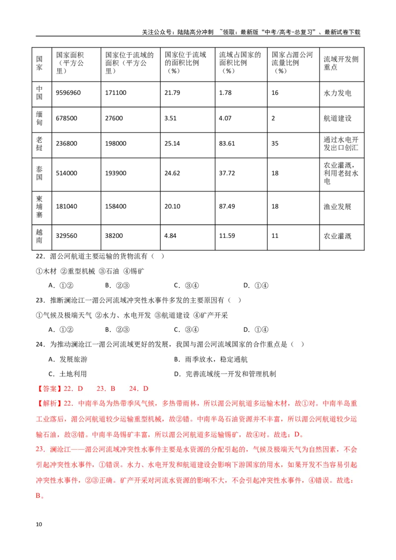 《专题25东亚与东南亚（高频选择题50题）-（新高考通用）（教师版）_07-地理-高考总复习_一轮复习_2025年_2025年高考地理一轮题型必刷题（新高考通用）》第10页预览