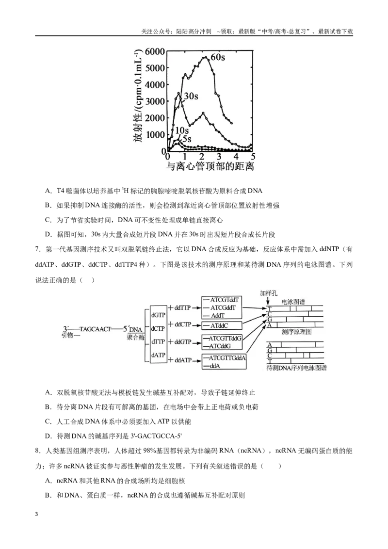《专题07遗传的分子基础（选择题60道）（原卷版）_06-生物-高考总复习_二轮复习_2024年_2024年高考生物二轮复习选择题大题压轴专项训练_资料》第3页预览
