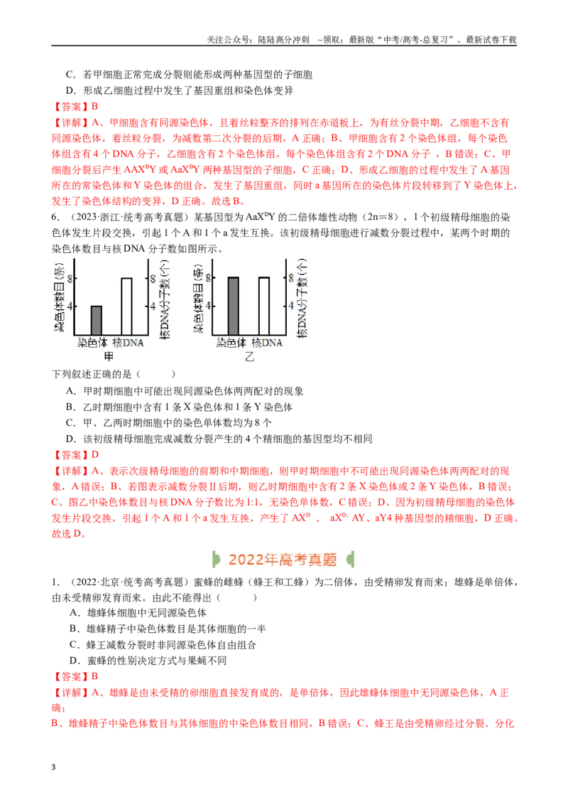 《专题08有丝分裂和减数分裂（解析版）_06-生物-高考总复习_专项复习_2024年_2024年新高考生物复习热点考点真题模拟题必刷题练_资料》第3页预览