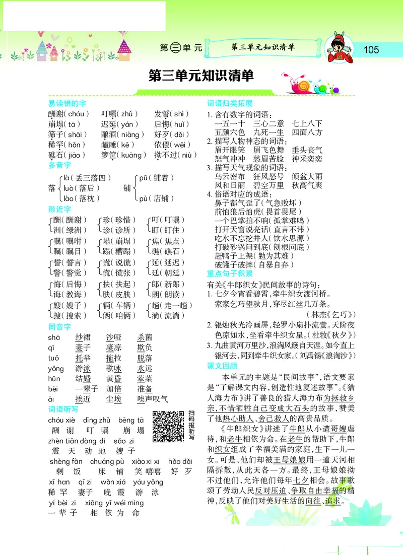 《五（上）语文期末：1-8单元知识重点清单_小学1-6年级全科全套_1-6年级全科上册_五年级_五年级上语文_语文五上单元考点归纳》第3页预览