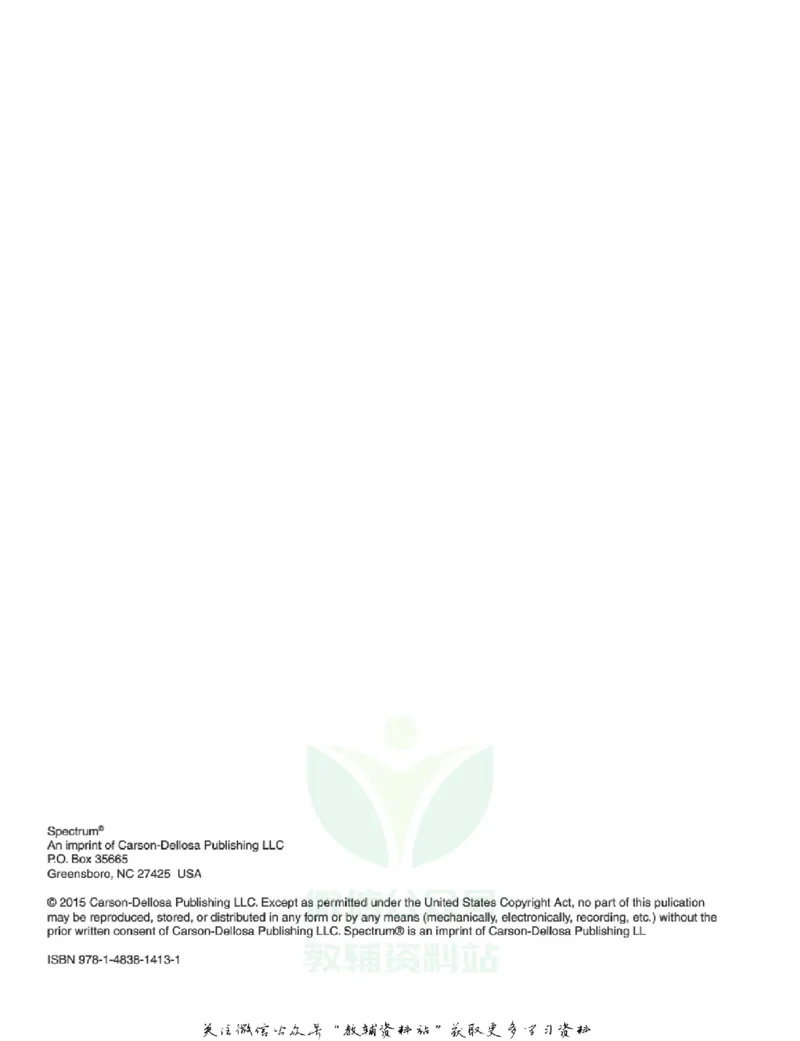 《SpectrumReadingWorkbookG6_小初高学习资料合集（每天更新）_国外原版英文教辅汇总_SpectrumReadingWorkbook》第4页预览