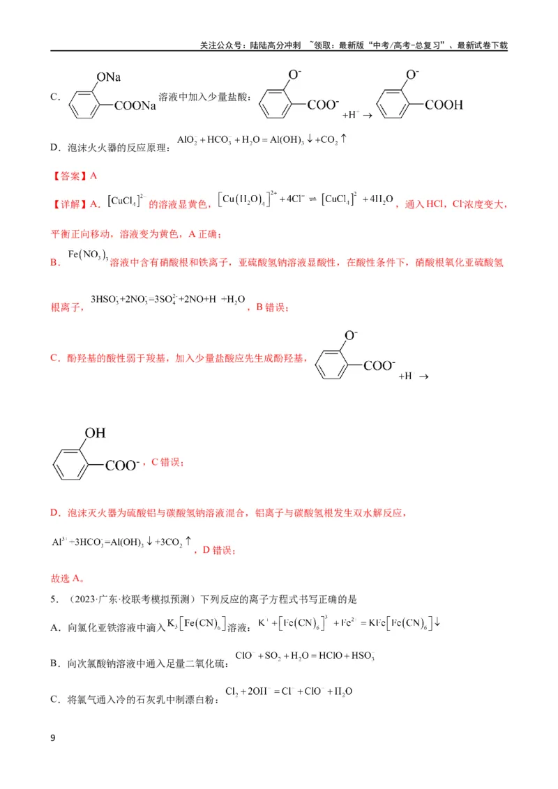 《考点巩固卷02化学物质及其变化 （解析版）_05-化学-高考总复习_一轮复习_2024年_2024年高考化学一轮复习考点通关卷（新高考通用）_考点巩固卷》第9页预览