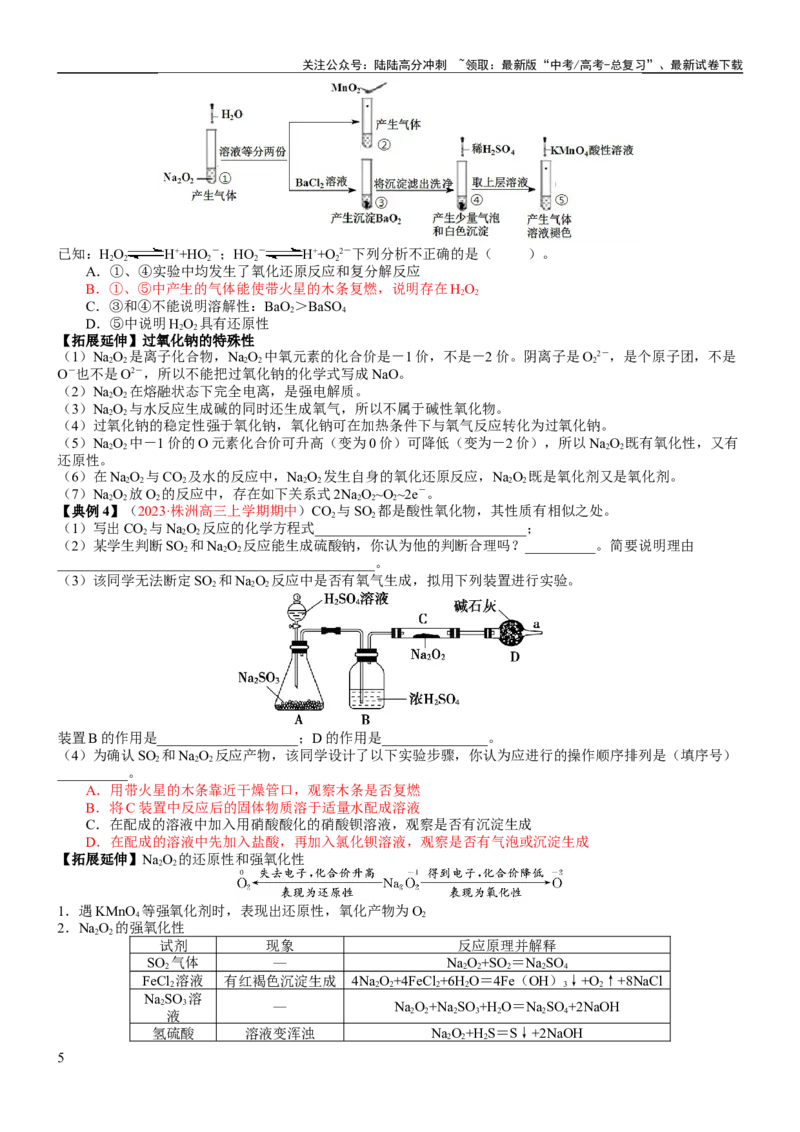 《考点09钠及其重要化合物（核心考点精讲精练）-备战2024年高考化学一轮复习考点帮（新高考专用）（学生版）_05-化学-高考总复习_一轮复习_2024年_第3章金属及其化合物》第5页预览