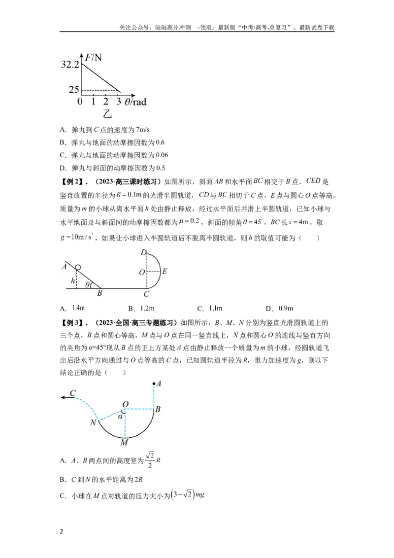 《专题13动力学和能量观点的综合应用（原卷版）_04-物理-高考总复习_一轮复习_2024年_2024年高考物理一轮复习热点题型归类训练重点提升_2023版》第2页预览