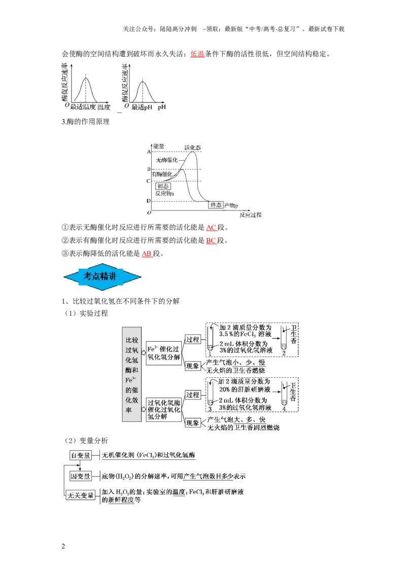 《专题07酶和ATP（串讲）（解析版）_06-生物-高考总复习_一轮复习_2024年_2024年高考生物一轮复习串讲精练知识点梳理练习题_串讲》第2页预览