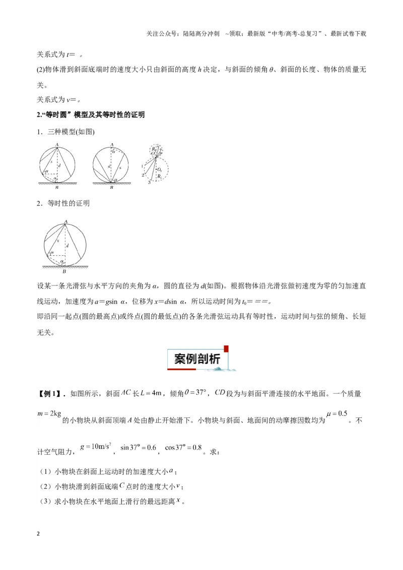 《专题08斜面模型（学生版）_04-物理-高考总复习_专项复习_2025年_2025年高中高考物理模型与方法_资料_3高中（全册）_必修第一册》第2页预览