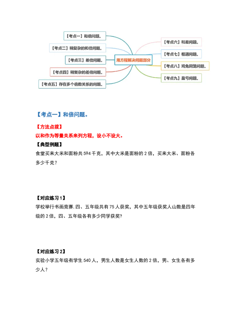 《五年级数学下册典型例题系列之第七单元用方程解决问题部分（原卷版）北师大版_小学1-6年级全科全套_1-6年级全科下册_五年级_五年级下数学_数学五下北师版》第2页预览