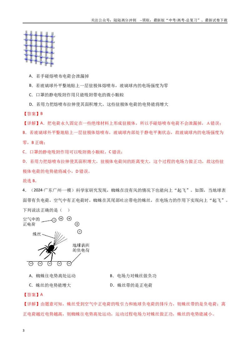 《专题10电场及带电粒子在电场中的运动（解析版）_04-物理-高考总复习_专项复习_2024年_2024届新高考物理冲刺专项训练300题_资料》第3页预览