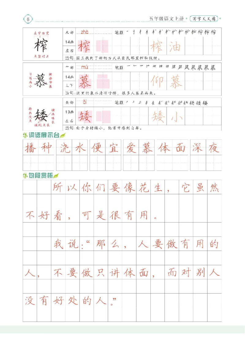 《五（上）语文写字天天练_小学1-6年级全科全套_1-6年级全科上册_五年级_五年级上语文_语文五上字帖》第8页预览