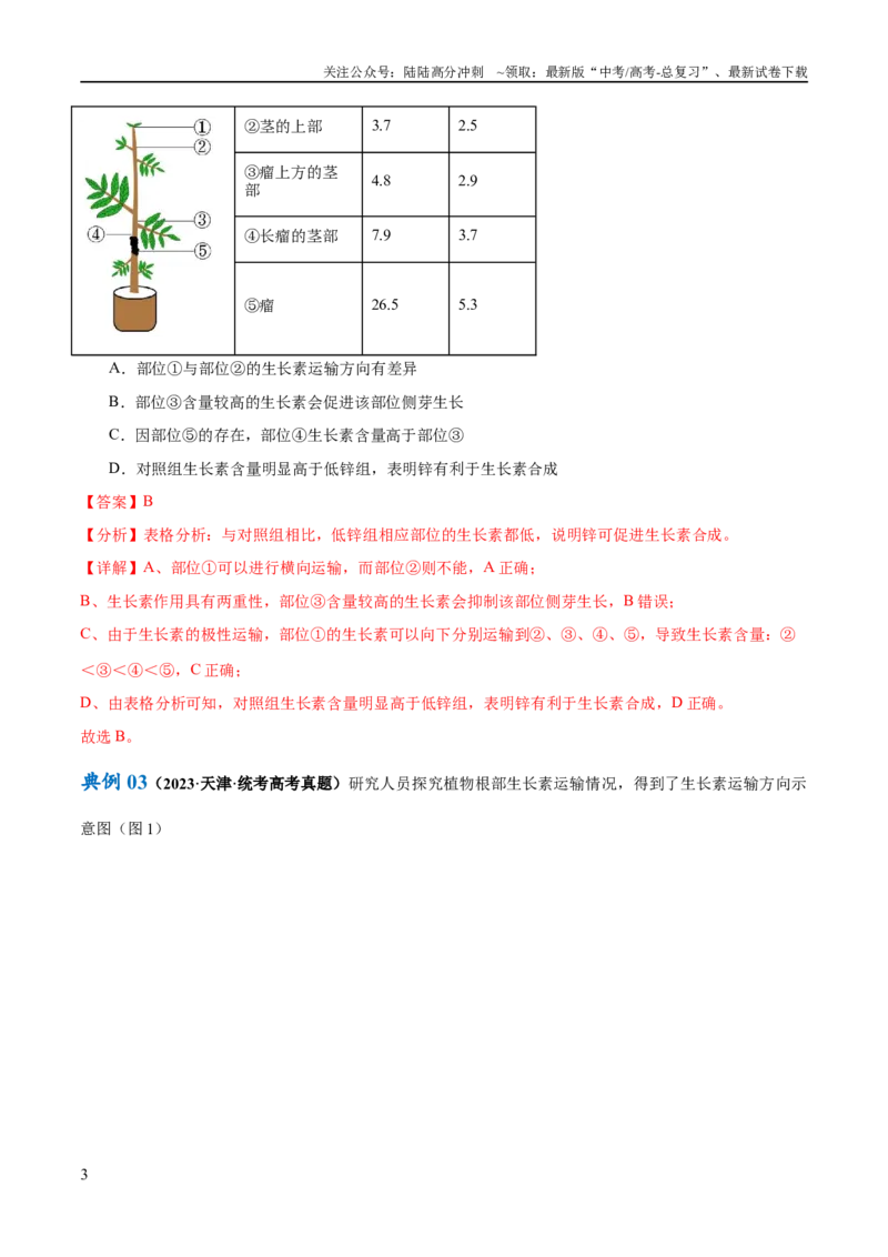 《专题08植物生命活动的调节（讲义）（解析版）_06-生物-高考总复习_二轮复习_2024年_2024年高考生物二轮复习高频考点追踪与预测（新高考专用）_讲义_教师版（含答案解析）》第3页预览