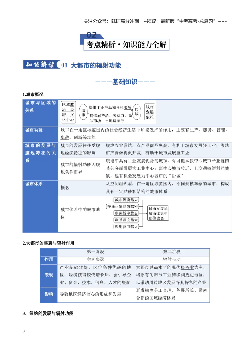 《专题13区域发展（知识清单）（全国通用）（学生版）_07-地理-高考总复习_一轮复习_2026年-地理高考一轮复习_2026年高考地理一轮复习讲义+练习+课件（新教材新高考）-G55_2026版》第3页预览