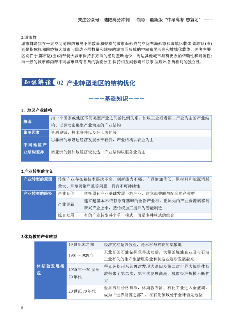 《专题13区域发展（知识清单）（全国通用）（学生版）_07-地理-高考总复习_一轮复习_2026年-地理高考一轮复习_2026年高考地理一轮复习讲义+练习+课件（新教材新高考）-G55_2026版》第6页预览