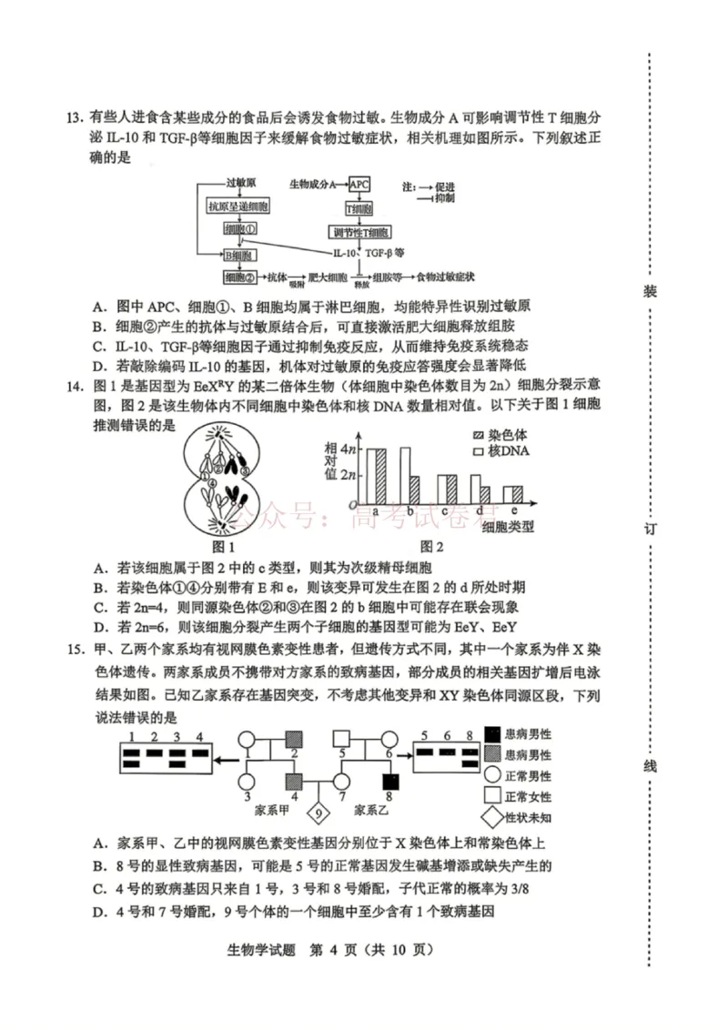 《黑龙江省哈尔滨市2026年高三第一次模拟考试生物_12.2026年4月全国各地高考模拟卷_2026年4月_2026届黑龙江省哈尔滨市高三下学期第一次模拟考试全科》第3页预览