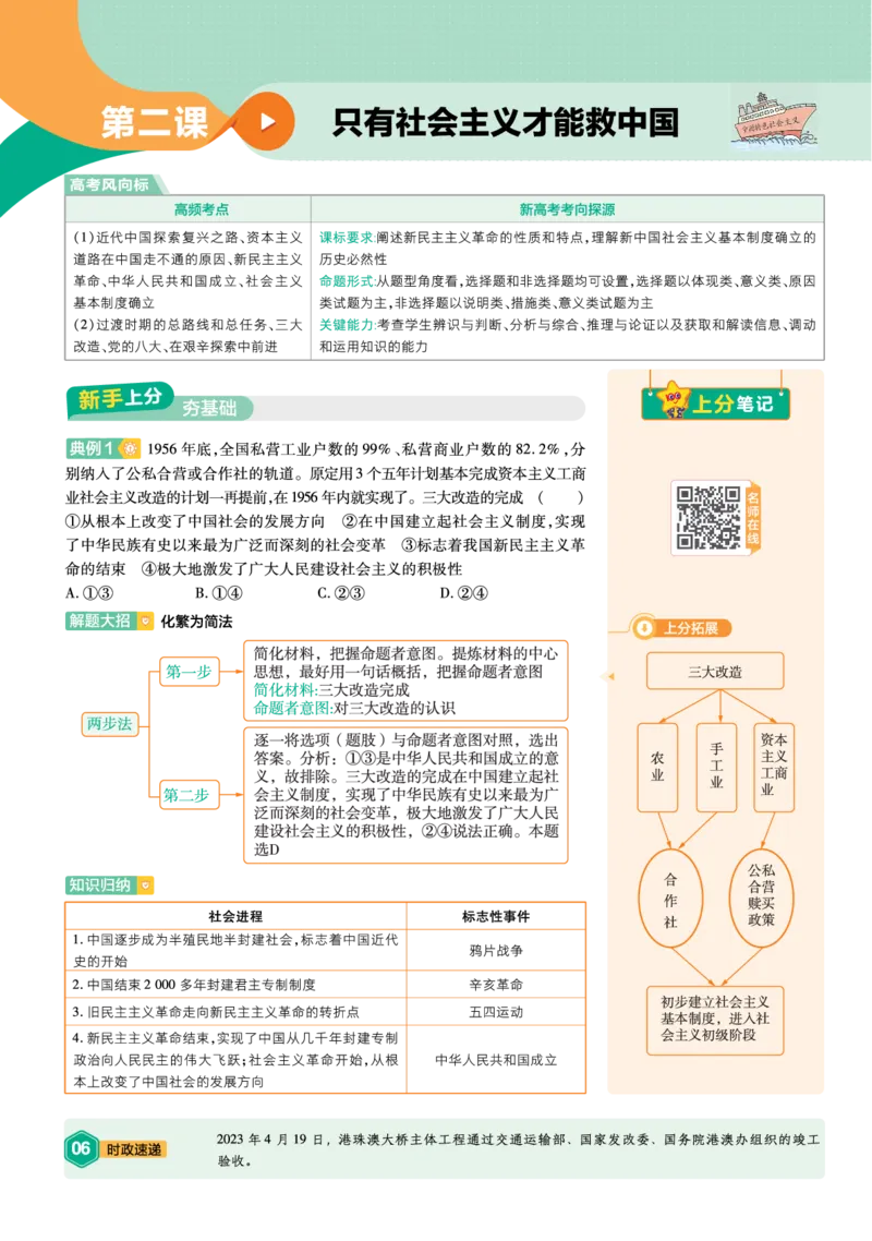 《上分手册-政治必修1RJ-金考卷单元双测卷_2024天星高中单元双测卷上分手册》第6页预览