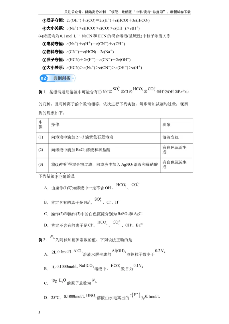 《第23讲电解质溶液中离(粒)子浓度大小比较-（学生版）_05-化学-高考总复习_一轮复习_2024年_2024年高考化学精准一轮复习讲义_资料》第5页预览