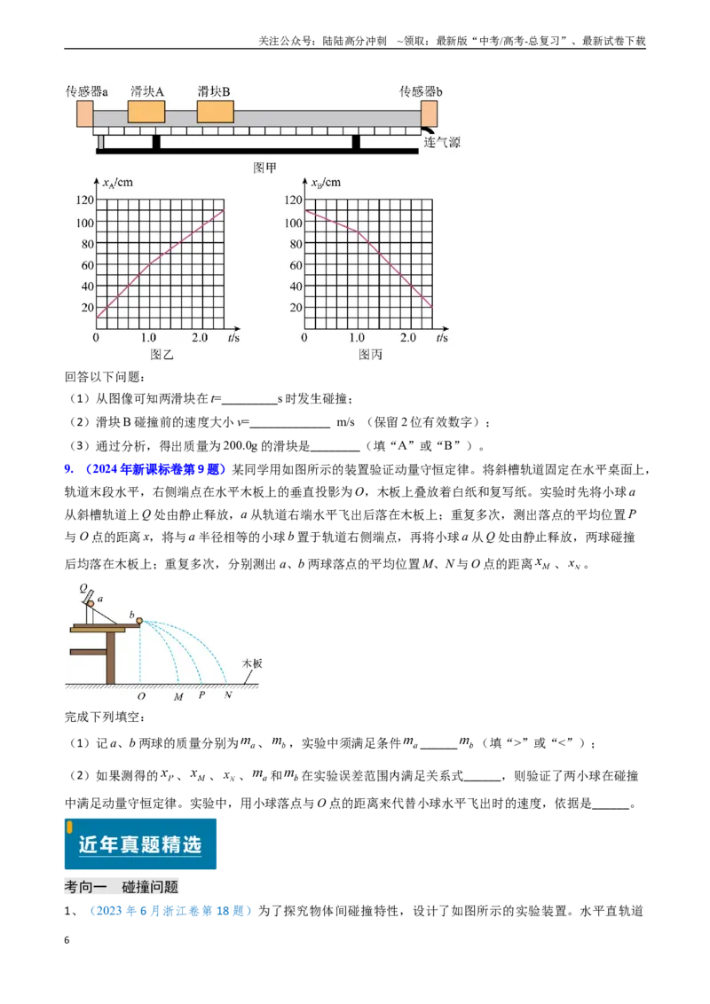 《专题13动量守恒定律的应用（学生版）_04-物理-高考总复习_专项复习_2025年_2025年高考物理真题题源解密（新高考通用）》第6页预览